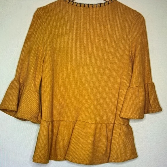 Yellow Ruffle Sleeve Top - Picture 2 of 3